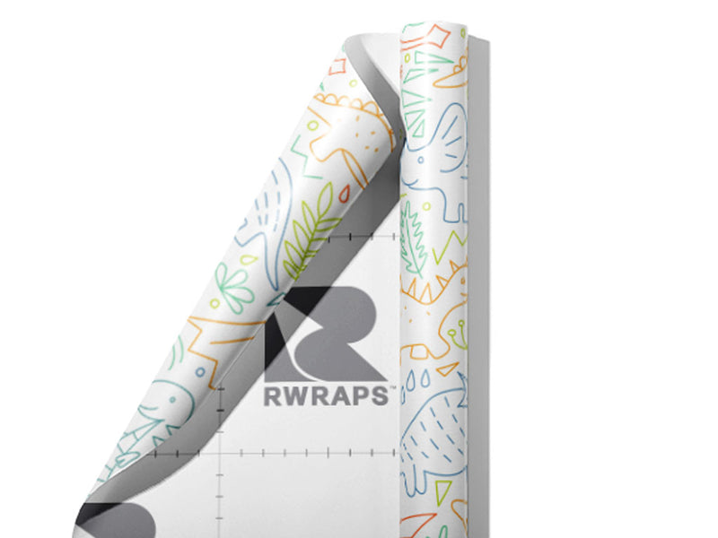 Playroom Pals Dinosaur Wrap Film Sheets~Rwraps Series 914 Playroom Pals Dinosaur Scrolled Sheet~3