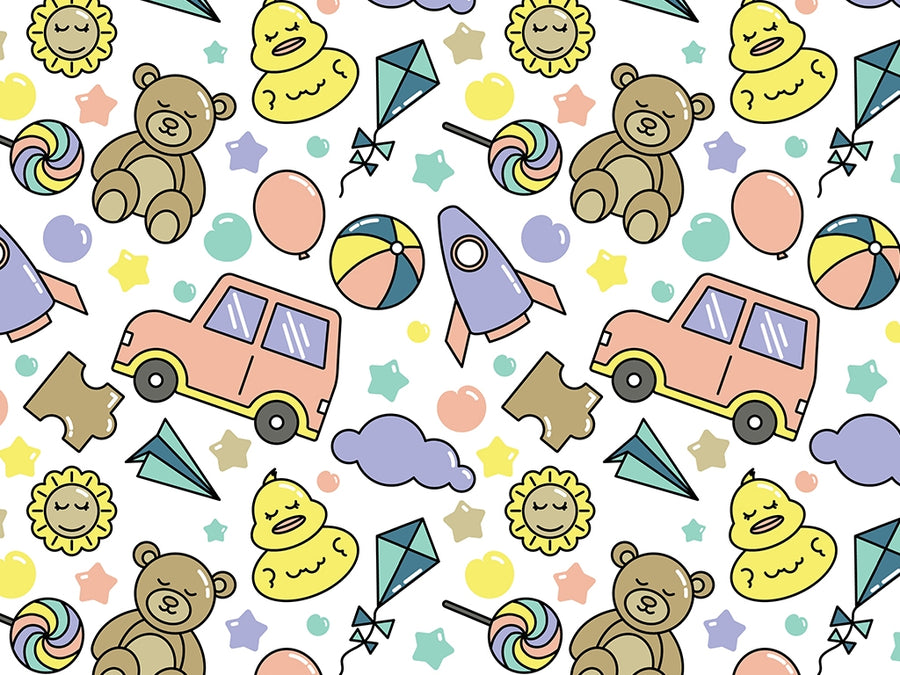 Playroom Pastels Toy Room Vinyl Wrap Pattern~Rwraps Series 914 Digitally Printed Vinyl Wrap~0