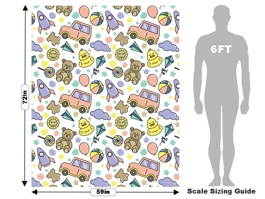 Playroom Pastels Toy Room Vehicle Wrap Scale~Rwraps Series 914 Playroom Pastels Toy Room Measurements~1