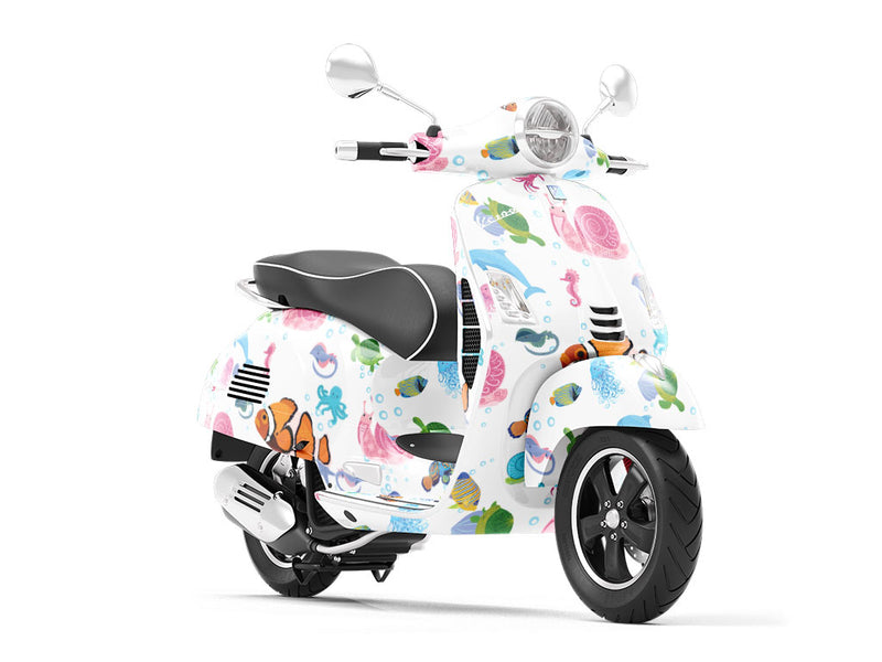 Pleasant Habitat Marine Life Vespa Scooter Wrap Film