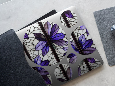 plucking petals stained glass DIY Laptop Stickers