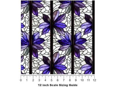 Plucking Petals Stained Glass Vinyl Film Pattern Size 12 inch Scale~Rwraps Plucking Petals Stained Glass Sizing Chart~2