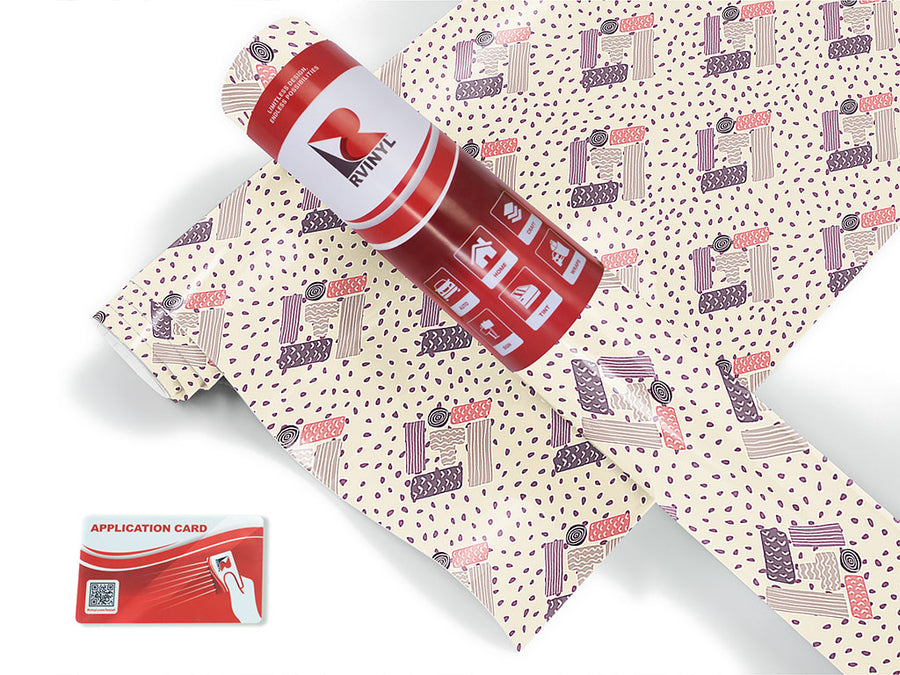 plum pudding abstract geometric Craft Vinyl Roll