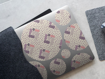 plum pudding abstract geometric DIY Laptop Stickers