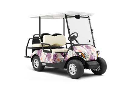 Plum Pudding Art Deco Wrapped Golf Cart