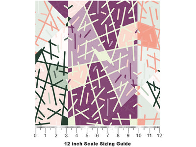 Plum Pudding Art Deco Vinyl Film Pattern Size 12 inch Scale~Rwraps Plum Pudding Art Deco Sizing Chart~2