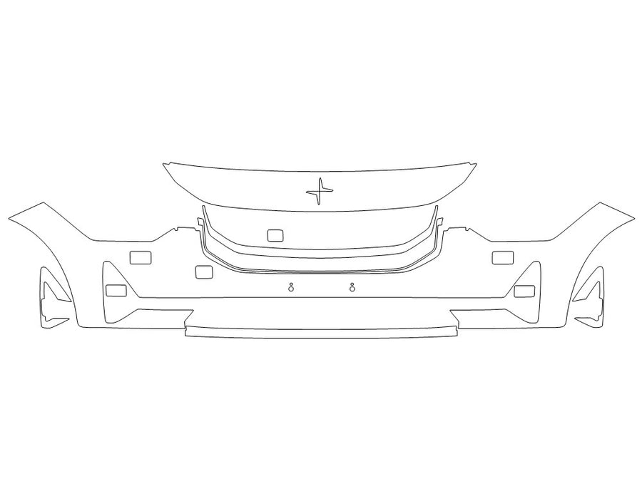 2 3M Clear Bra Bumper Precut PPF Diagram