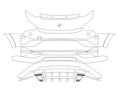 3 3M Clear Bra Bumper Precut PPF Diagram