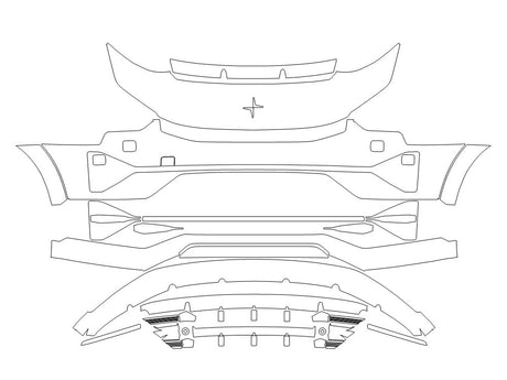 3 3M Clear Bra Bumper Precut PPF Diagram