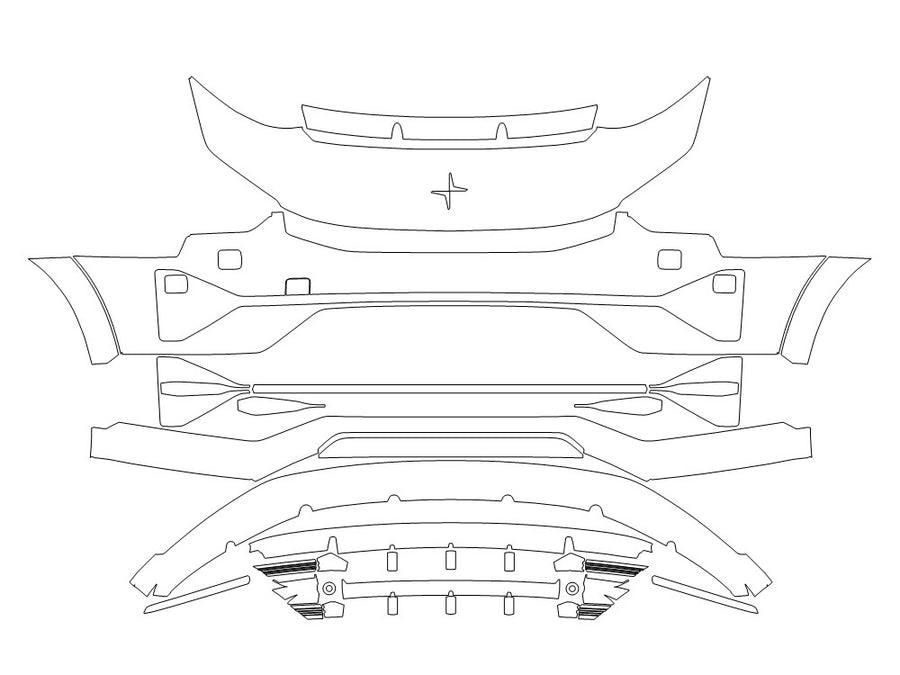 3 3M Clear Bra Bumper Precut PPF Diagram
