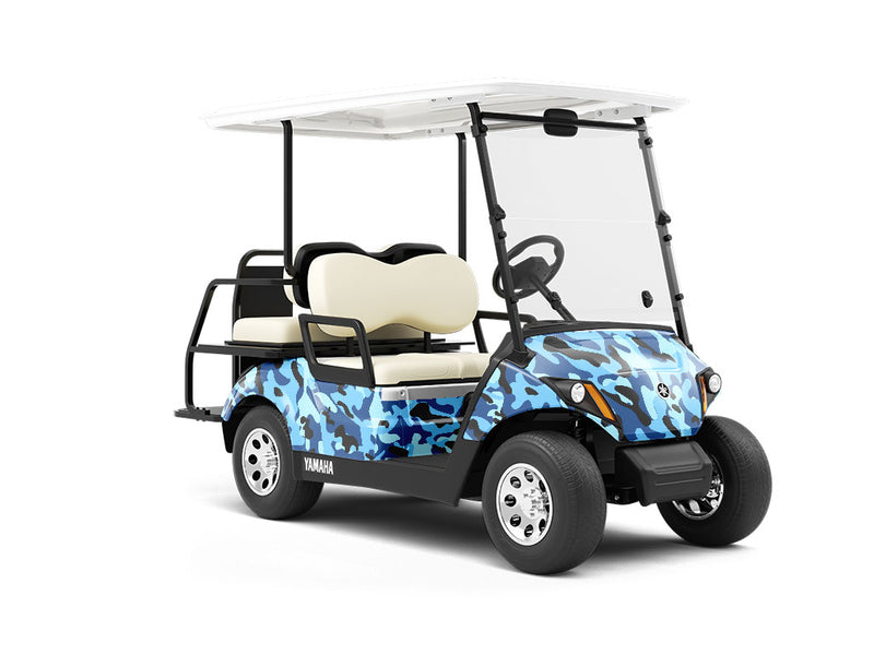 Police Strobe Camouflage Wrapped Golf Cart