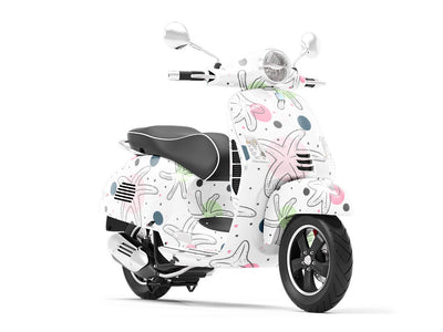 Polka Dots Marine Life Vespa Scooter Wrap Film