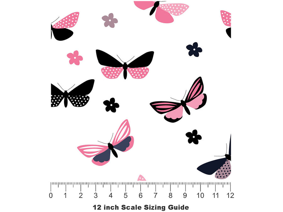 Polkadot Daisies Bug Vinyl Film Pattern Size 12 inch Scale~Rwraps Polkadot Daisies Bug Sizing Chart~2