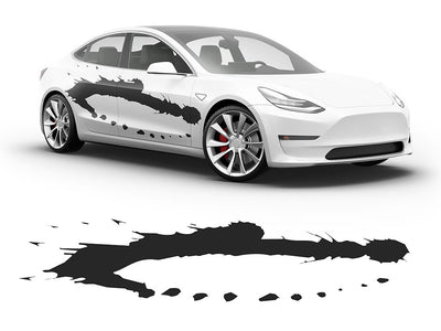 3M Black Pollack Paint Splash Body Graphic~Full Side Auto Decal Kit~0