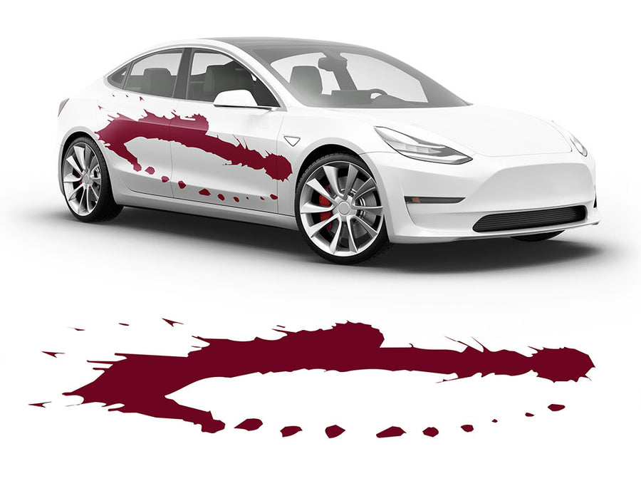 3M Burgundy Pollack Paint Splash Body Graphic~Full Side Auto Decal Kit~0