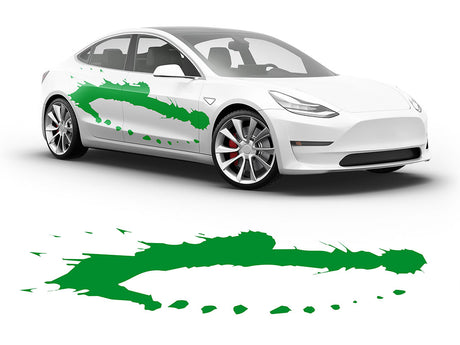 3M Bright Green Pollack Paint Splash Body Graphic~Full Side Auto Decal Kit~0