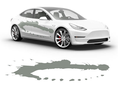 3M Light Gray Pollack Paint Splash Body Graphic~Full Side Auto Decal Kit~0