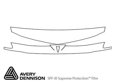 aztek Avery Dennison Clear Bra Hood Precut PPF Diagram