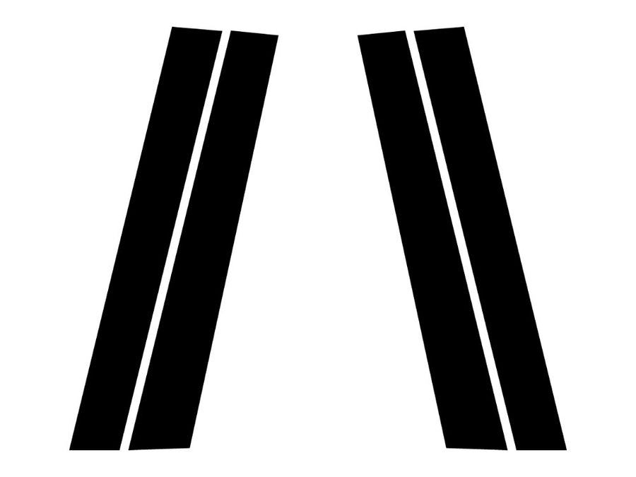 pontiac grand am 1992-1998 (coupe) Matte Black Pillar Trim Diagram