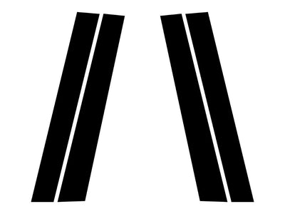 pontiac grand am 1992-1998 (coupe) Brushed Aluminum Black Pillar Trim Diagram