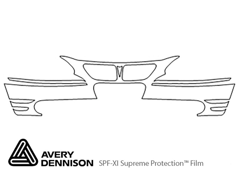 grand am Avery Dennison Clear Bra Bumper Precut PPF Diagram