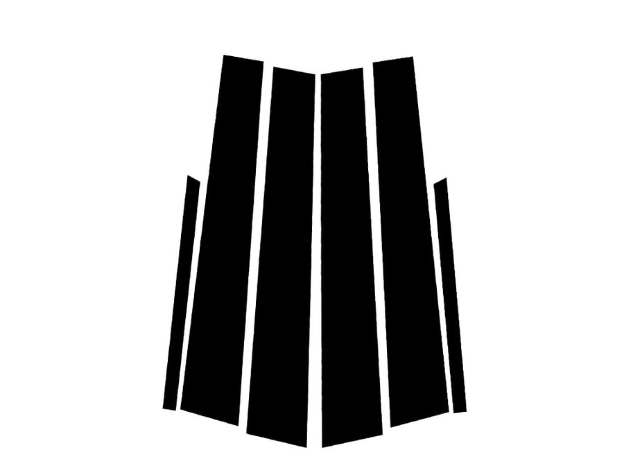 pontiac grand am 1999-2005 (sedan) Brushed Aluminum Black Pillar Trim Diagram