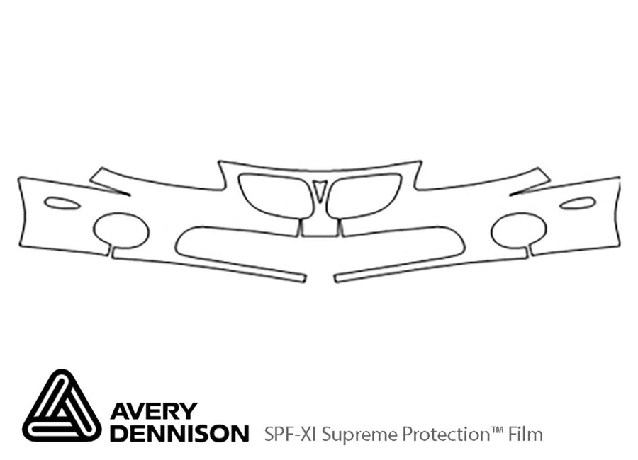 gto Avery Dennison Clear Bra Bumper Precut PPF Diagram