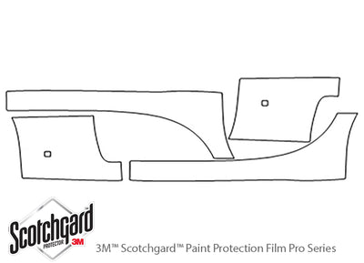 solstice 3M Clear Bra Door Cup Precut PPF Diagram