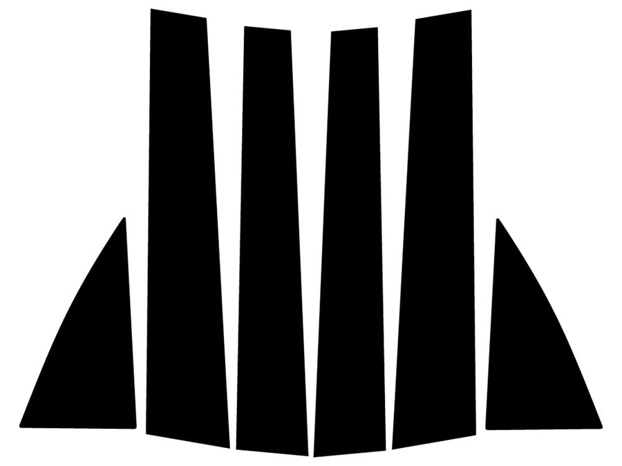 pontiac torrent 2006-2009 Brushed Aluminum Black Pillar Trim Diagram