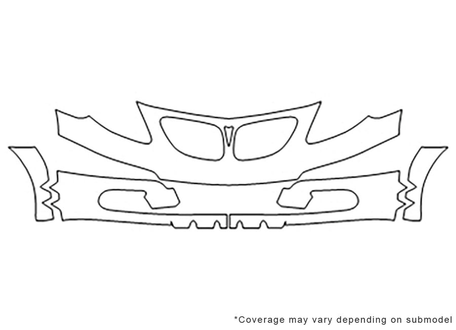 vibe Avery Dennison Clear Bra Bumper Precut PPF Diagram