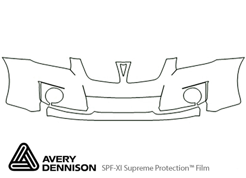 vibe Avery Dennison Clear Bra Bumper Precut PPF Diagram
