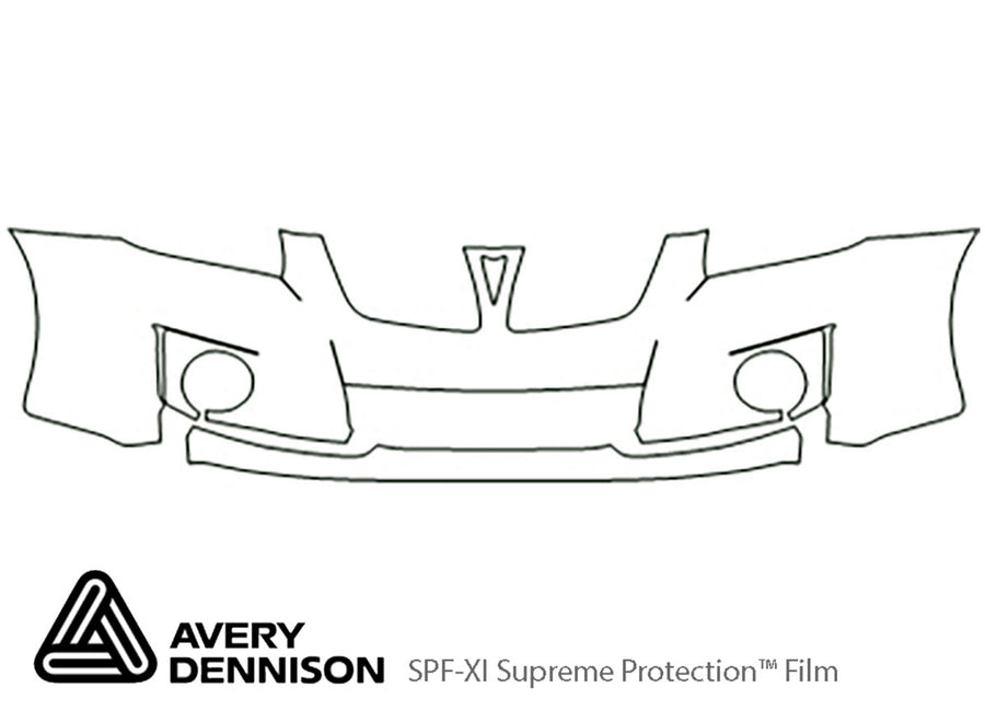 vibe Avery Dennison Clear Bra Bumper Precut PPF Diagram