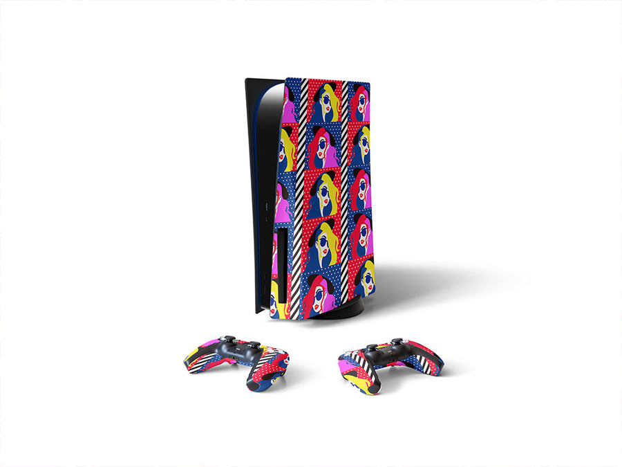 pop art retro Sony PS5 DIY Skin