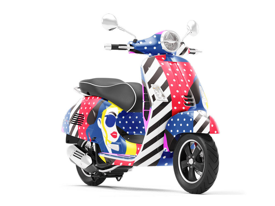 Pop Art Retro Vespa Scooter Wrap Film