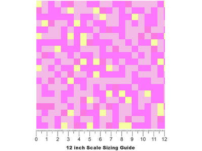 Popped Bubblegum Pixel Vinyl Film Pattern Size 12 inch Scale~Rwraps Popped Bubblegum Pixel Sizing Chart~2