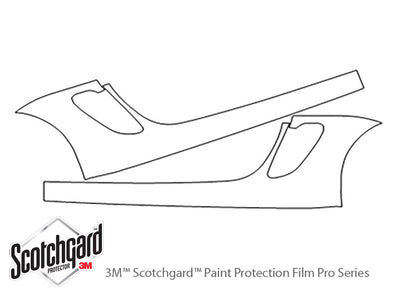 718 boxster 3M Clear Bra Door Cup Precut PPF Diagram