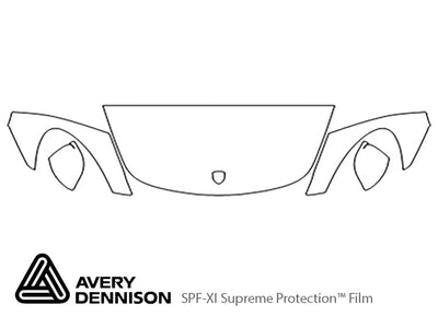 718 boxster Avery Dennison Clear Bra Hood Precut PPF Diagram