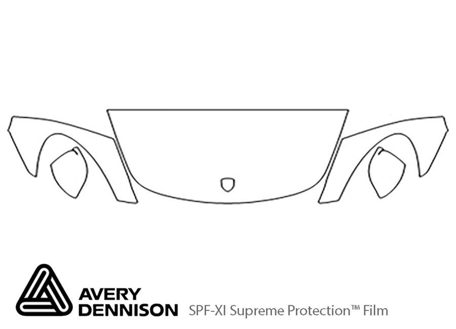 718 boxster Avery Dennison Clear Bra Hood Precut PPF Diagram
