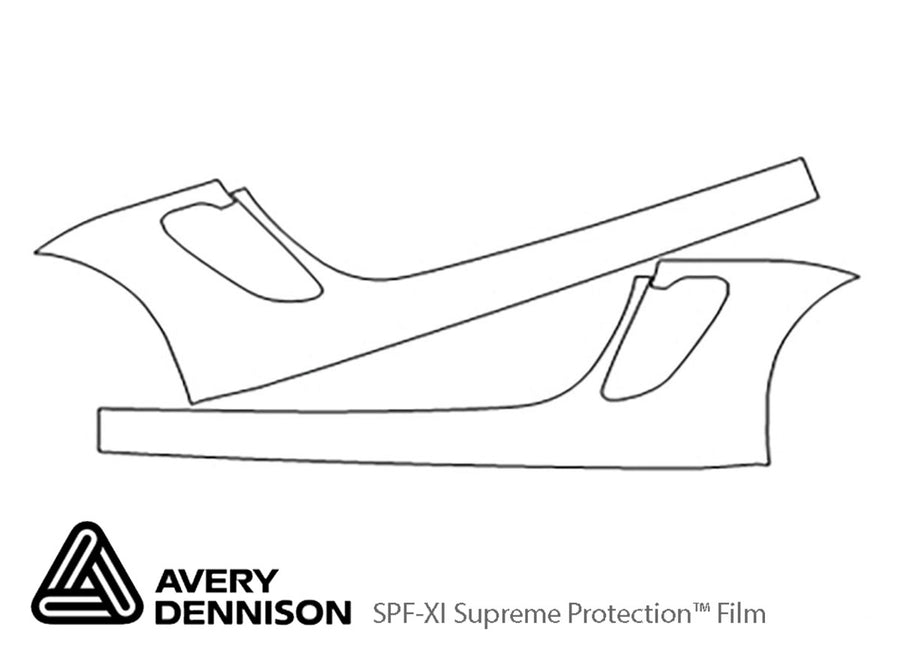 718 boxster Avery Dennison Clear Bra Door Cup Precut PPF Diagram