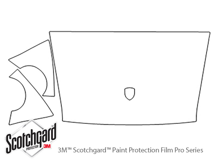 911 3M Clear Bra Hood Precut PPF Diagram