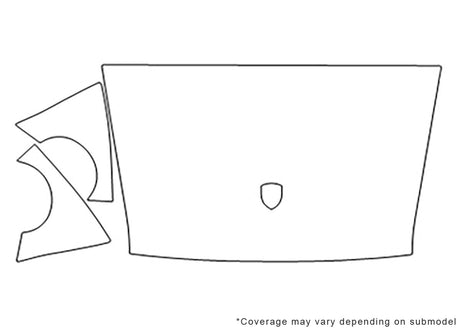 911 Avery Dennison Clear Bra Hood Precut PPF Diagram