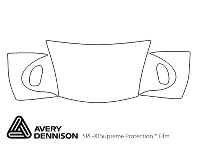 911 Avery Dennison Clear Bra Hood Precut PPF Diagram