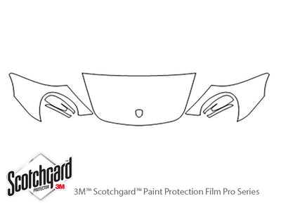 911 3M Clear Bra Hood Precut PPF Diagram