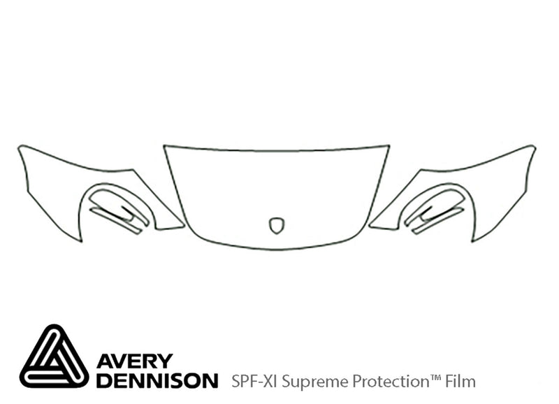 911 Avery Dennison Clear Bra Hood Precut PPF Diagram