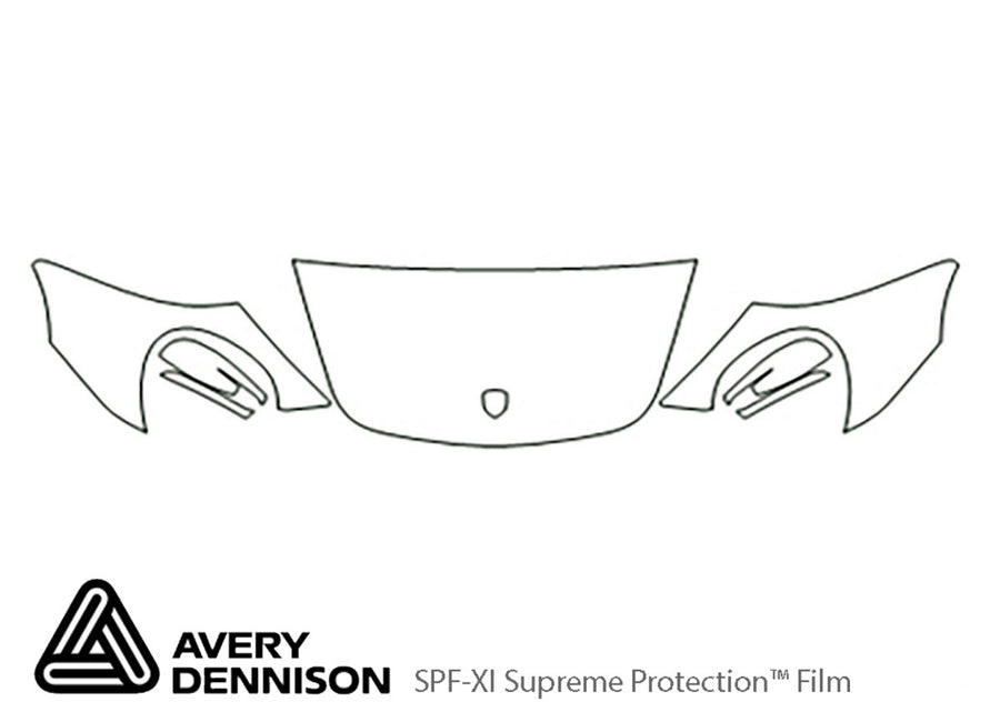 911 Avery Dennison Clear Bra Hood Precut PPF Diagram