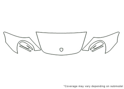 911 3M Clear Bra Hood Precut PPF Diagram
