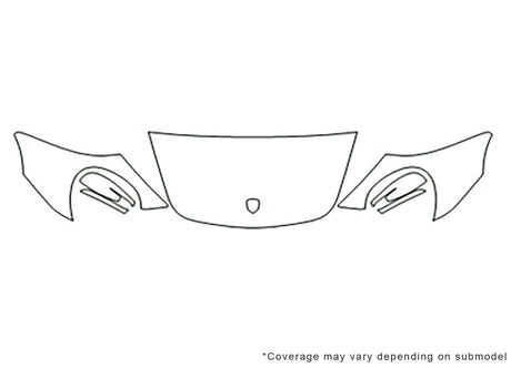 911 3M Clear Bra Hood Precut PPF Diagram