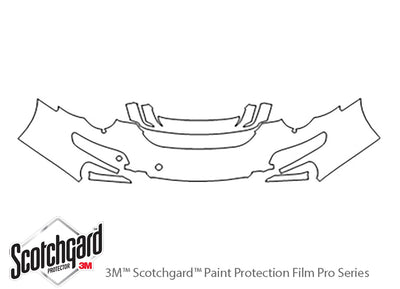 911 3M Clear Bra Bumper Precut PPF Diagram