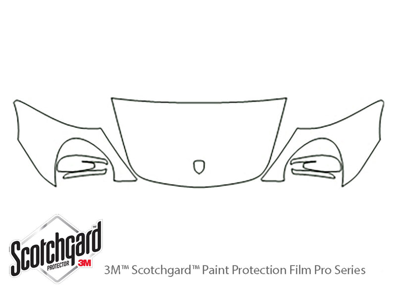 911 3M Clear Bra Hood Precut PPF Diagram