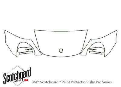 911 3M Clear Bra Hood Precut PPF Diagram